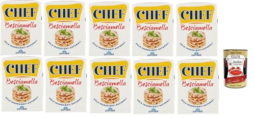 Parmalat Chef Besciamella, Klassische Béchamel-Sauce, 10 x 200 ml, Mit Natürlichen Zutaten + Italian Gourmet polpa 400g