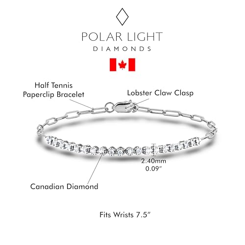 Image of Polar Light Signature Canadian Diamond Charm Bracelet in .925 Sterling Silver - Choice of Rolo or Paperclip Style Chain