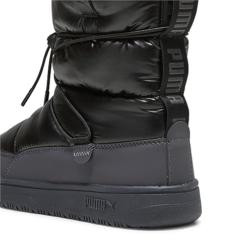PUMA Women's Snowbae Boots, Black-Shadow Gray, 73