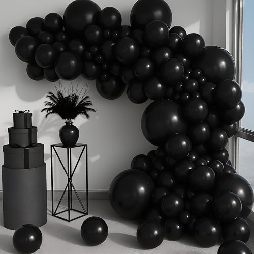 Balloon Garland Arch Kit 146 Pcs Black Balloons for Baby Shower Birthday Gender Reveal Wedding Party DIY Kit by Vellax