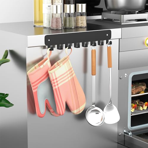 pickpiff-1-Pack-Key-Holder-for-Wall-Adhesive-Key-Hooks-with-8-Hooks-Wall-Mounted-Black-Key-Hangers-for-Wall-Decor-No-Drill-for-Living-Room-Kitchen-Office