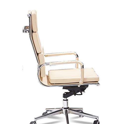 Silla De Oficina Silla De La Protuberancia Silla Giratoria Director De La Silla De Cuero Silla De La Computadora Principal Conferencia Presidente De Habitaciones (Color : Beige, Size : 55x55x106cm)
