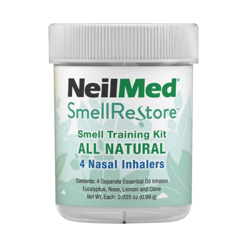 Neilmed Smell Restore - All Natural Smell Training Kit With 4 Separate Essential Oil Inhalers. Eucalyptus, Rose, Lemon And Clove #TOP2