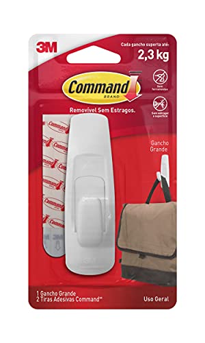 Command, 3M, Gancho Adesivo, Branco, Grande - 1 Unidade