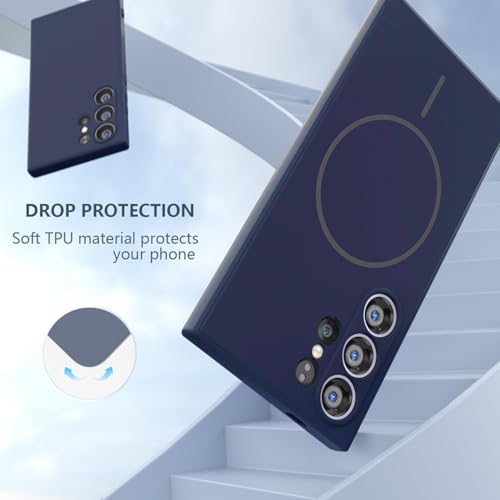 Image of DIZORO Microfiber Candy Case Compatible for Samsung S26 Ultra 5g Magnetic Silicone Case, Compatible with MagSafe Shockproof, Anti-Scratch Soft Non-Slip Full Body Protective Back Cover (Blue)