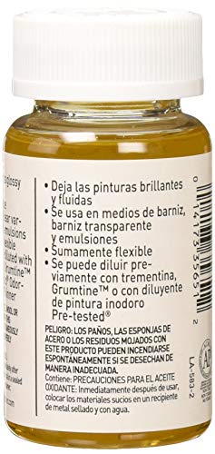 Grumbacher Sun-Thickened Linseed Oil Medium For Oil Paintings, 2-1/2 Oz. Jar, #5832 #TOP2
