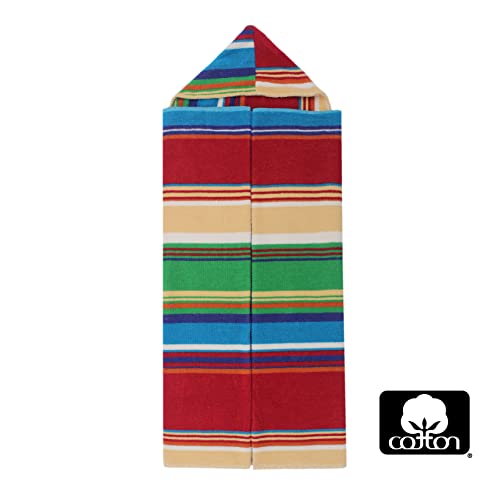 Original Kids Hooded Bath Towel Wrap - 100% Cotton Terry Large Oversized Hooded Kids Towel - Toddler Shower Pool Beach Towel - Super Soft Plush Absorbent Quick Dry Easy Care Gift -30X60- Stripes Multi #TOP5