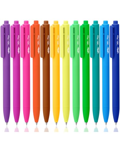 Image of Mr. Pen- Retractable Gel Pens, 12 Pack, Bright Color Ink, Fine Point 0.7mm | Fast Dry, Smooth Writing, Cute Pens for Drawing, Writing Planner and School Supplies