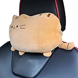2PCS Cuddly Chubby Cat Car Neck Pillow, Cute Headrest Pillow for Car, Comfortable Soft Car Seat...
