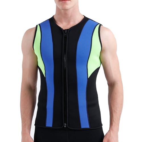 Chaleco de traje de neopreno sin mangas para hombre de 3 mm con cremallera frontal, para natación, buceo y surf (A_Large) miniatura 1