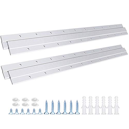 Image of French Cleat Picture Hanger, Aluminum Z Hanger Supports 120lbs - Interlocking Wall Mounting Bracket Hardware Kit for Hanging Mirrors, Picture, Shelf, Whiteboard, Art, Frames (24 inch-2 Pairs)