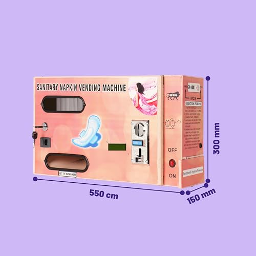 Image of By VP Industries (Fully Automatic with 5 rs Coin | Capacity- 30 Pads) Sanitary Vending Machine | Dispenses a Napkin Upon Inserting a ₹5 Coin into The Multi-Coin Acceptor.