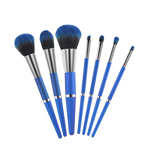 Yameite Makeup Brush Set, Value 7 pcs Cosmetics (Blue)
