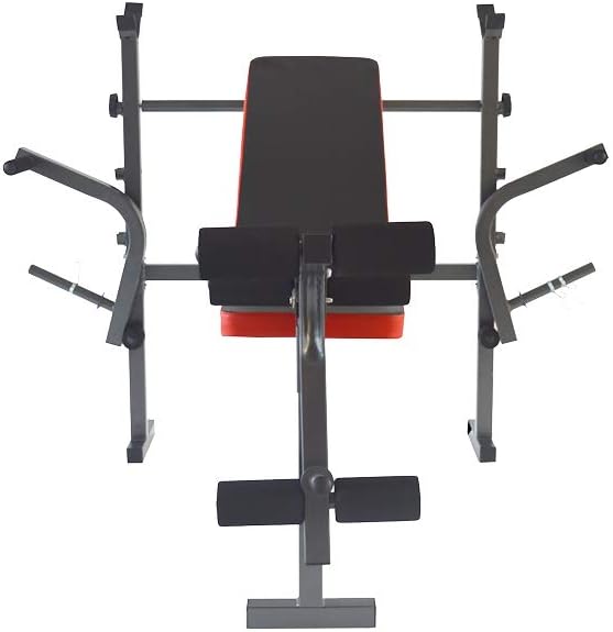 INTSUPERMAI 330lb Adjustable Weight Fitness Bench Press Set Workout Gym Home Exercise Lift Foldable Home Barbell Equipment