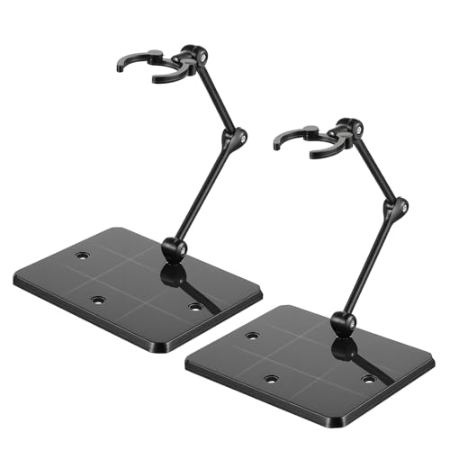 Exclaith 2 Pack Action Figure Stand Assembly Doll Model Support Stand Action Figure Display Holder Base for 3.75" and 6" Figures or Effects Clear 1/144 HG/RG Model