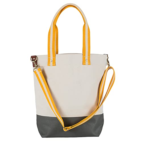 Sac fourre-tout gris Tag&Crew en toile medium avec bandoulière