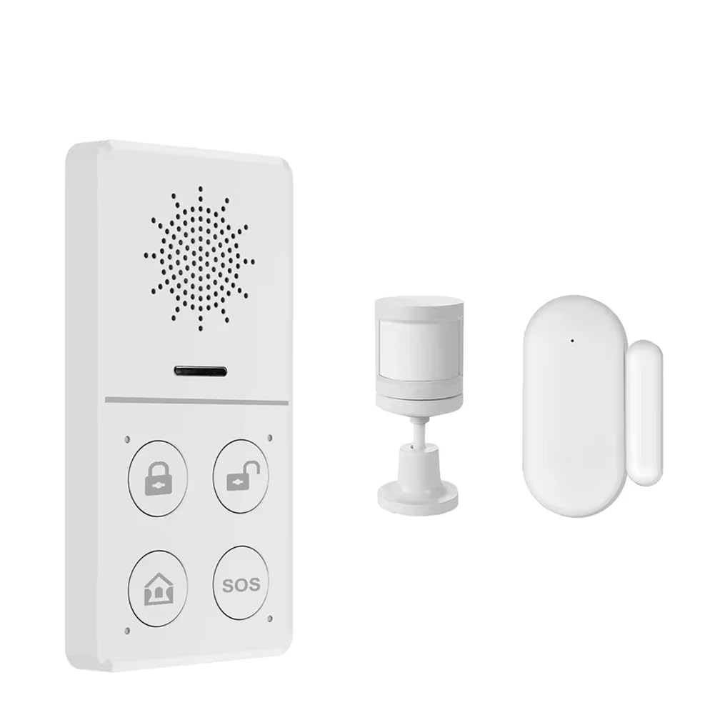 Jnchdghwa White Tuya Wifi Home Security Systems 433M Burglar Security Alarm Host Smart App Control