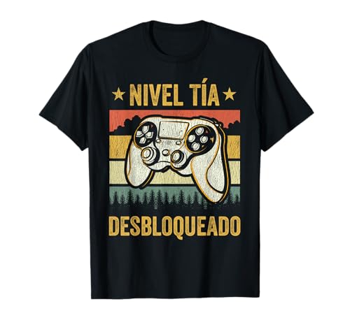 Nivel Tía Desbloqueado Divertido Gamer Tía Gaming Camiseta