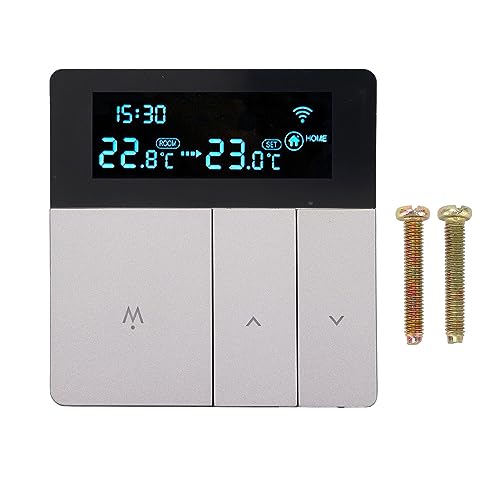 Smart Thermostat, Programmable Thermostat with LCD Color Screen Digital Temperature Contorller for Home Shopping Mall (Grey)