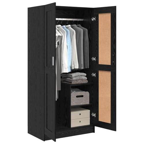 vidaXL Armoire Chêne Noir 82,5 x 51,5 x 180 cm Bois d'ingénierie, Rangement de Chambre, Armoire...