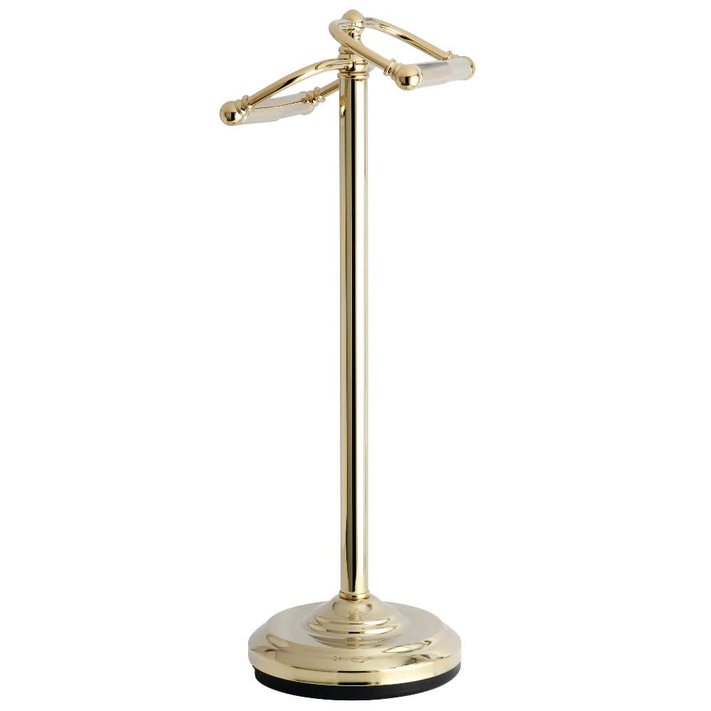 Kingston Brass Polished Brass Vintage Freestanding Brass Double Toilet Roll Holder,