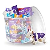 Milka Box Goûter | Coffret biscuits et chocolats assortis avec Oreo, LU, Brownies, Cookies Sensations, Milka Naps & Favourites + peluche vache | Idée cadeau anniversaire enfant