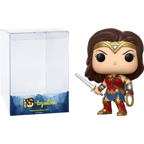 W O N D E R Woman: P O P ! Heroes Vinyl Figurine Bundle With 1 Compatible 'Toysdiva' Graphic Protector (206 - 13708 - B)