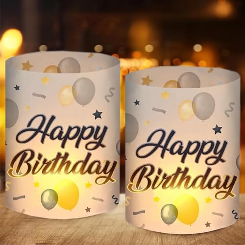 Bougie 80 Ans D'Anniversaire Photophores Décoratifs, 8Pcs Bougies D'Anniversaire Photophores - 10