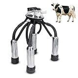 Mxzzand Melkzeug für Kühe, rostfreies tragbares Silikon Melkbecher Kit Edelstahl Silikon, Edelstahl, für Vakuumpumpen Milchmaschine