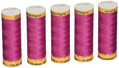 Hilo de algodón natural Gütermann 110 yd fucsia miniatura 1