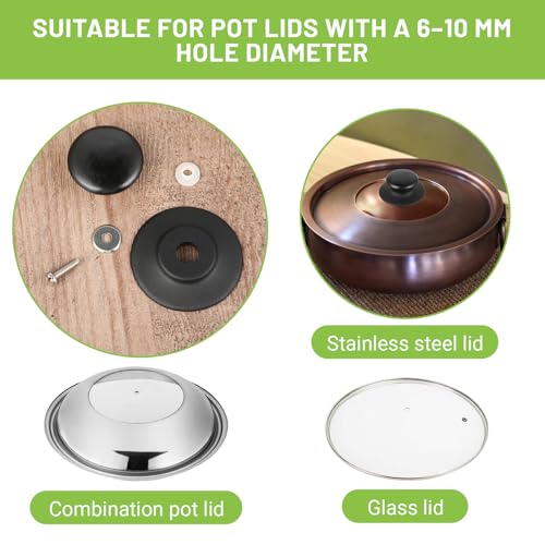 Miniatura 5 de Qacpahucy 6 Piezas Perillas Para Tapa De Cacerola - Pomo Tapa Olla - Asas Pomos Universales - Perilla Olla Con Tornillos - Tapadera Para Utensilios De Cocina De Repuesto