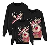 Weihnachtspullover Familie Set Damen Herren Kinder Lustig Weihnachtspulli Ugly Christmas Sweater Rundhals Unisex Weihnachts Pullover Pärchen Weihnachtsoutfit Hässlich Sweatshirt Weihnachtskostüm