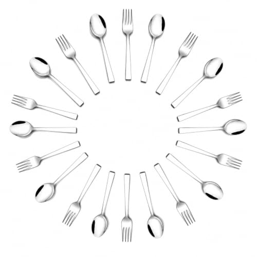 Image of Stainless Steel Cutlery Set Dinner Fork & Spoon (9 Pices Each) Steel kaata Chammach Table Spoon Kitchen Item Pack of 18