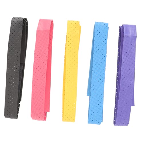 POPETPOP 5Pcs Tennis Grip Tape Slip Racket Handle Wraps Sweat Absorbent Tennis Accessories for Enhanced Comfort Random Colors Badminton Practice Random Color