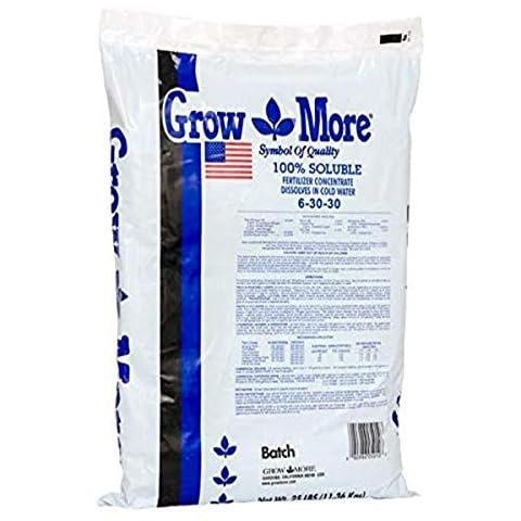 Grow More 100% Soluble Fertilizer Concentrate - 25lbs of 6-30-30 High Phosphorus and Potassium Fertilizers - Super Bloom Fertilizer for Flowering Plants - Low Nitrogen Fertilizer - Root and Bloom Food Cover