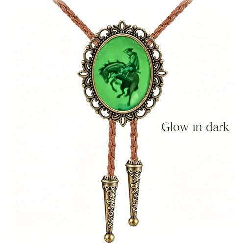 Image of Jeilwiy Bolo Tie for Men Western Cowboy Gothic Bolo Tie Necklace Halloween