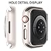 Diruite 2-Pack Screen Protector for Apple Watch SE 3/2/1 /Series 6 5 4 40mm Tempered Glass Case,All Around Hard Matte PC Protective Cover,Starlight Silver,40mm