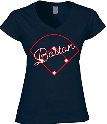 America&#39;s Finest Apparel Boston Diamond BB - Women&#39;s V-Neck (XL) Navy Blue