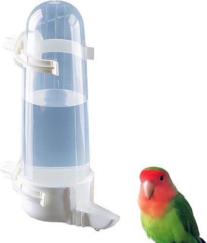 Miniatura 7 de Bebedero para pájaros para mascotas, comedero de agua de loro de 8.45 onzas líquidas, dispensador de agua automático suspendido en jaula para