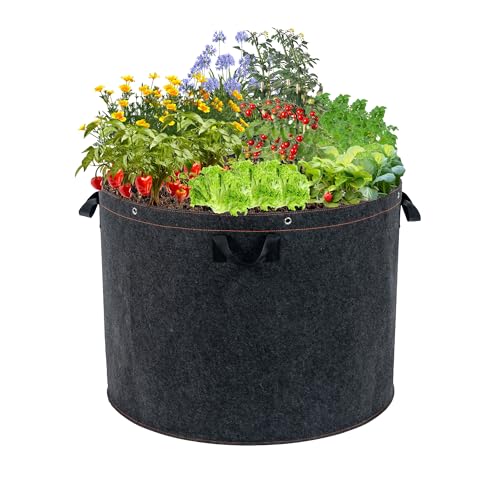 FVOTNW 50 Gallon Grow Bags, 1 Pack Thickened Aeration Large Fabric Pots with Handles 29''×21'', Heavy Duty Planting Bags for Potato, Vegetables, Flowers & Trees