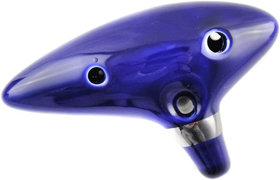 Ocarina In Ceramica TNG Alto C 12 Fori Con Custodia In Pelle PE: Strumento Floreale