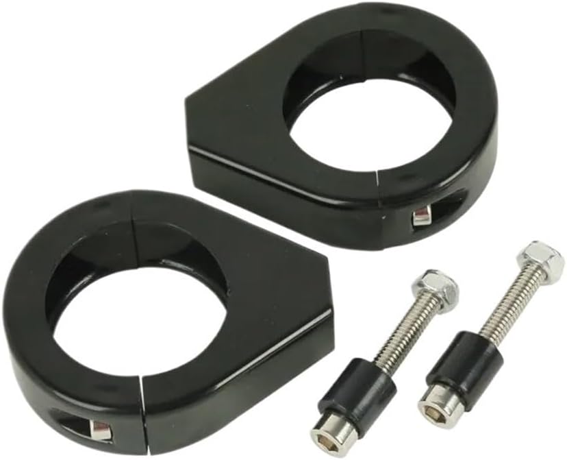 39mm Black Turn Mount Bracket Fork Relocation Clamps Compatible with Motorcycle Indicator(Chrome)