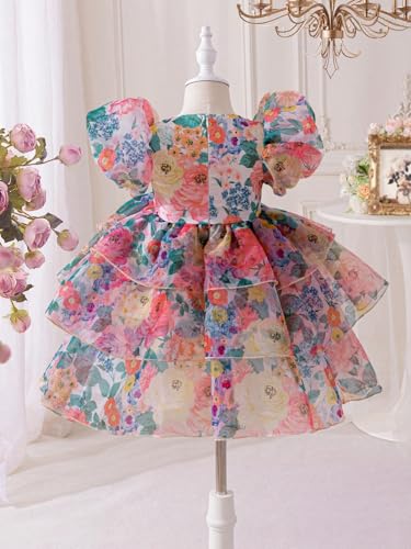 Image of TAGAS Girls' Princess Dress | Girl Floral Print Dress |Dresses birthdaydress for Babygirls |