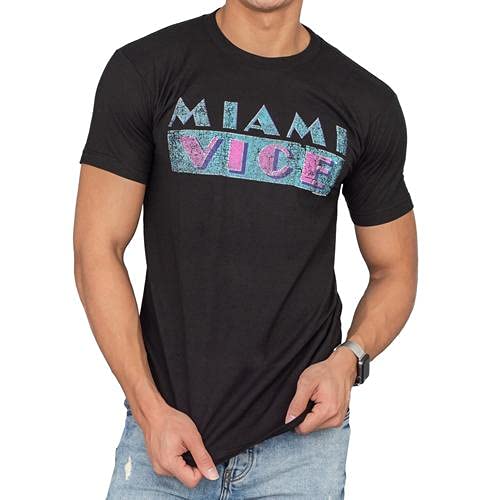 Miami Vice Adult Black T-Shirt2