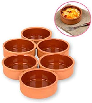 Clay Cooking Pots, 4.5" Terra Cotta, Clay Pots For Cooking - Rustic Clay Pan - Terra Cotta Hitit Dish  Turkish, Indian, Spanish, Mexican Cazuela Dishware/Cookware - Vintage Cooking Pot (6 Pack)