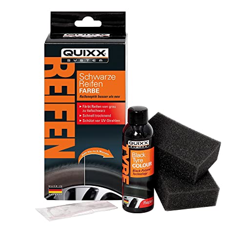 QUIXX Schwarze Reifen-Farbe | Reifenschwarz |Reifenfarbe schwarz | Reifenglanz | Reifenpflege