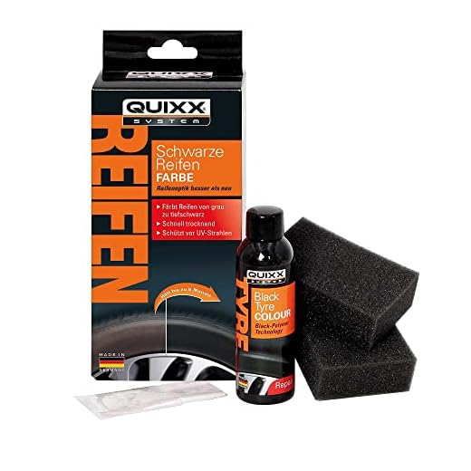 QUIXX Schwarze Reifen-Farbe | Reifenschwarz |Reifenfarbe schwarz | Reifenglanz | Reifenpflege
