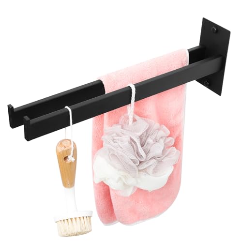 Romon Porte Serviette Salle de Bain, Barre Porte Serviette en Acier Inoxydable Peut Supporter 5 KG, 39CM, Deux Bras Autocollant Porte Serviette sans Percage pour Salle de Bain Cuisine