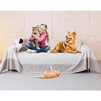 Loiion krasbescherming voor katten voor bank, bankhoes 3-zitsbank, zachte bankbescherming katten, bankhoes waterdicht, antislip bankbescherming huisdieren haren kattenkrassen, 380x180cm