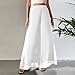 Womens High Waist Wide Leg Pants Chiffon Palazzo Loose Fit Flowy Lightweight Long Trousers Fashion Outfits Clothes（Small,White）